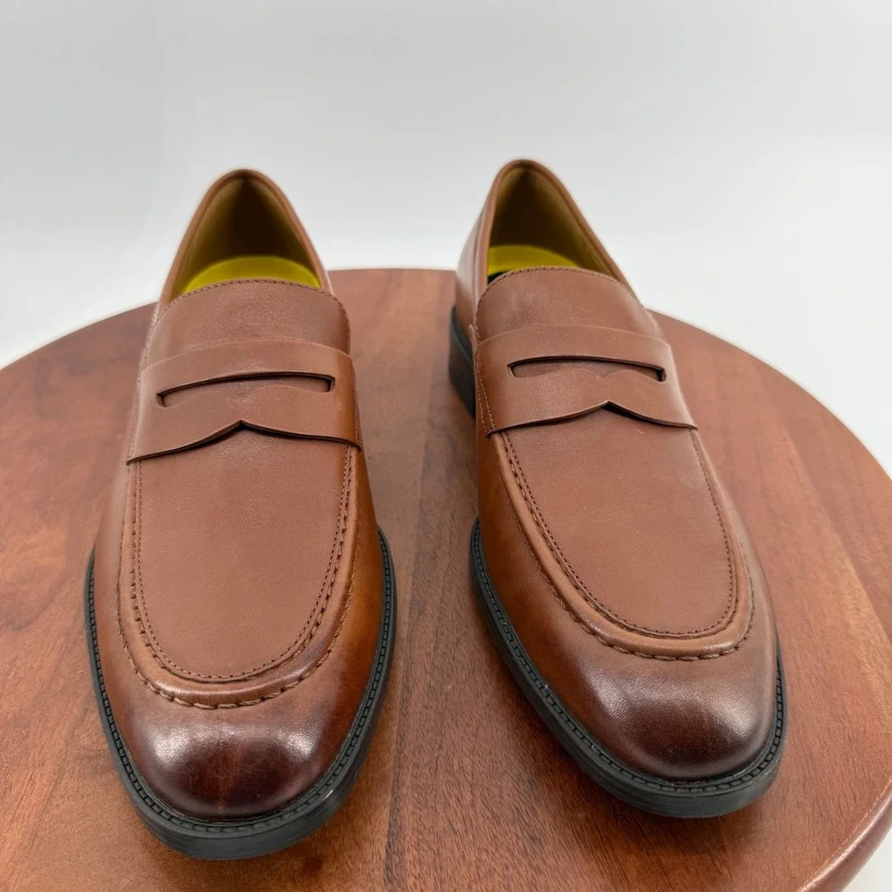 Cole Haan Hawthorne Penny Loafer British Tan Leather Dress Shoes Men's Size 9.5M